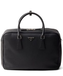 Prada leather work black bag