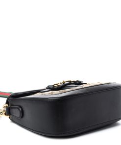 Gucci Monogram Ruinart Calfskin Shoulder Bag Beige Ebony Black