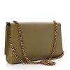 YSL Grain De Poudre Medium Monogram Kate Satchel Hazel Green