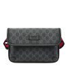 GG Supreme Monogram Web Slim Belt Bag Black Grey