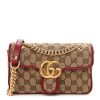 Gucci Monogram Azalea Calfskin Matelasse Mini GG Marmont Ebony Red