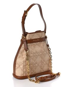 Dior Raffia Calfskin Cannage C'est Bucket Bag Natural