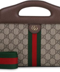 Gucci Ophidia GG Top Handle Brown Satchel Bag