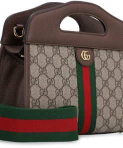 Gucci Ophidia GG Top Handle Brown Satchel Bag