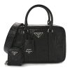 PRADA Nappa Antique Medium Two Handle Bag Black