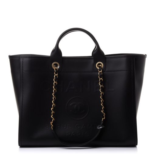 Chanel Calfskin Medium Deauville Tote Black