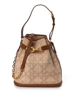 Dior Raffia Calfskin Cannage C'est Bucket Bag Natural