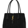 YSL Panier Logo Plaque Tote Black Bag