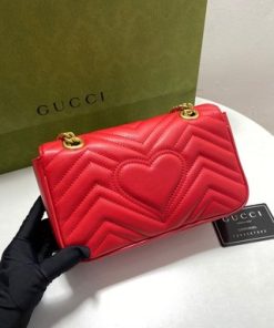 Gucci Red GG Marmont Small Shoulder Bags