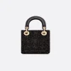 Mini Lady Dior Bag Black Cotton with Micropearls