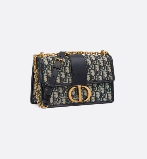 Dior Montaigne Chain Bag Blue Dior Oblique Jacquard