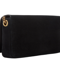 YSL Kate Suede Tassel Clutch Black Bag