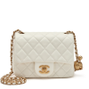 Chanel White Quilted Mini Square Pearl Crush Flap Brushed