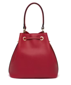 Prada Bucket Bag Saffiano Leather Gold-tone Red