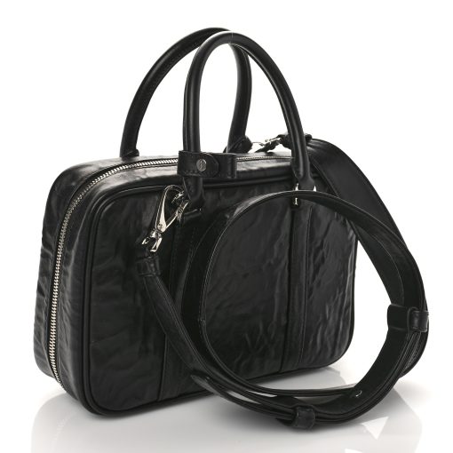 PRADA Nappa Antique Medium Two Handle Bag Black