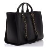 Chanel Calfskin Medium Deauville Tote Black