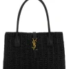 YSL Panier Logo Plaque Tote Black Bag