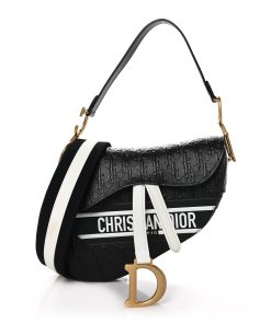 DIOR Oblique Vibe Bag With Strap Black White