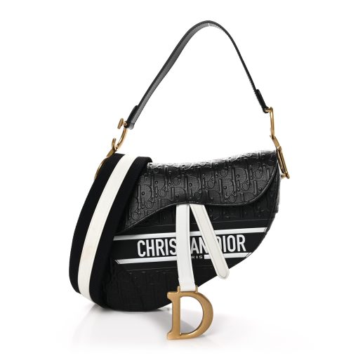 DIOR Oblique Vibe Bag With Strap Black White