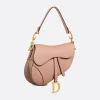 Dior Saddle Bag with Strap Blush Grained