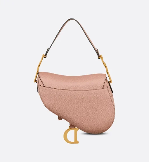 Dior Saddle Bag with Strap Blush Grained