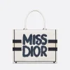 Dior Medium Book Tote White And Blue Miss Dior Graffiti