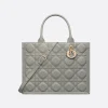 Dior Book Tote Stone Gray Macrocannage Calfskin