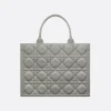 Dior Book Tote Stone Gray Macrocannage Calfskin