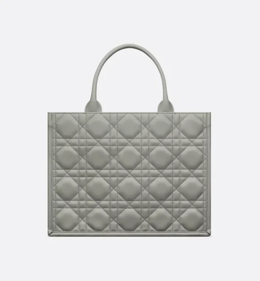 Dior Book Tote Stone Gray Macrocannage Calfskin