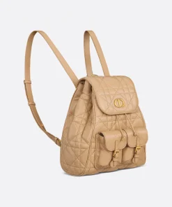 Dior Medium Caro Backpack Biscuit