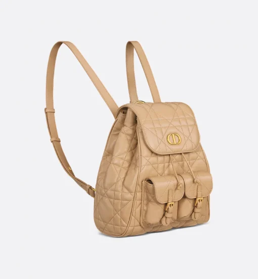 Dior Medium Caro Backpack Biscuit