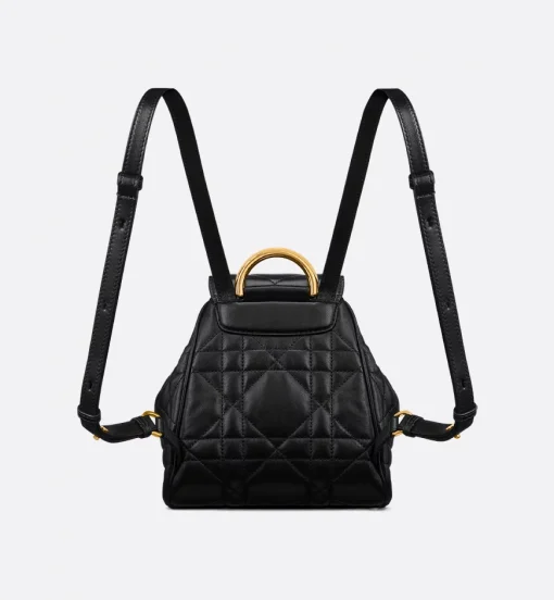 Dior Small Caro Backpack Macrocannage Black