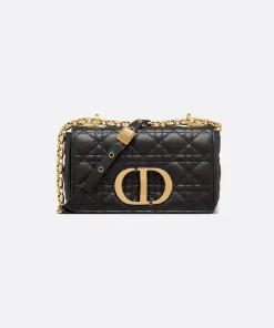 Dior Small Caro Supple Cannage Black Bag