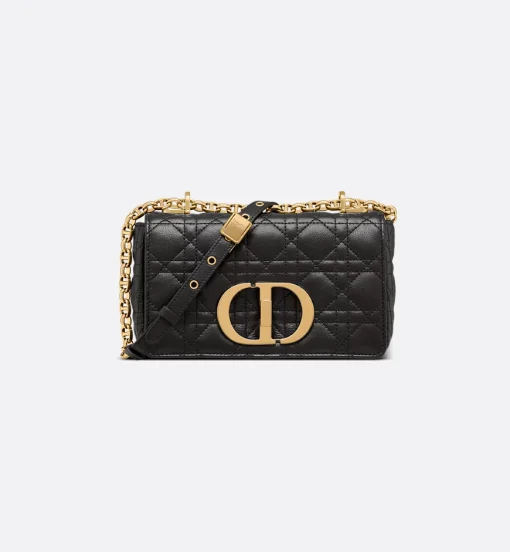 Dior Small Caro Supple Cannage Black Bag